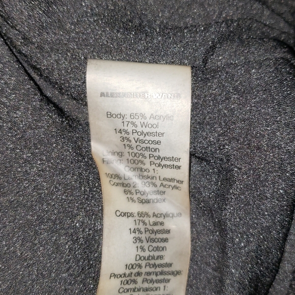 T by Alexander Wang Tweed Bomber leather trim - Picture 5 of 5